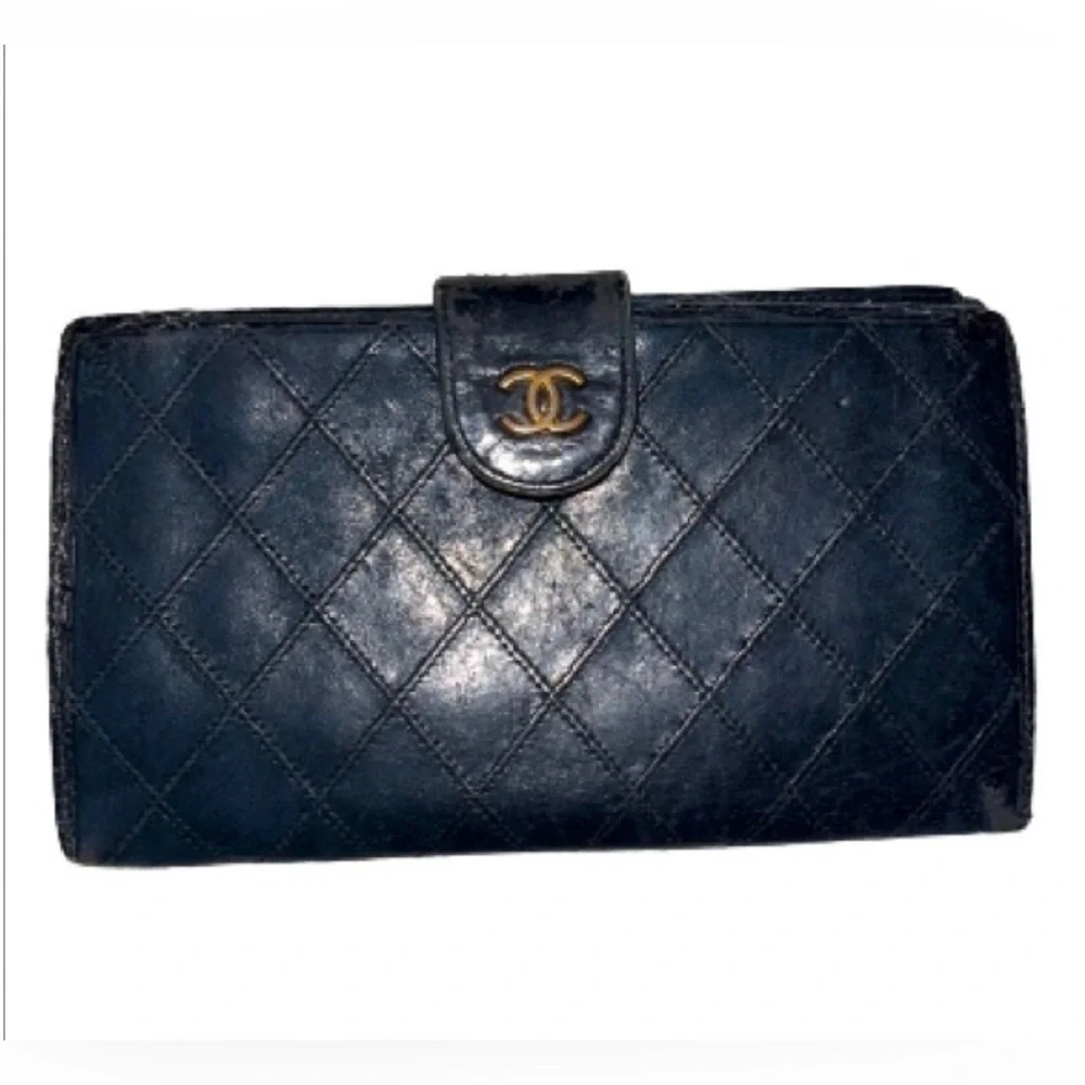 SOLD Authentic WOC Large Timeless Wild Stitch Chanel Leather Wallet Snap Closure - Picture 13 of 15
